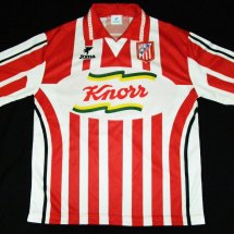 Dynamo Bucharest Home football shirt 1999 - 2000 sponsored by Knorr