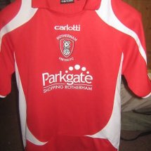 Rotherham United Home camisa de futebol 2008 - 2010 sponsored by Parkgate Shopping