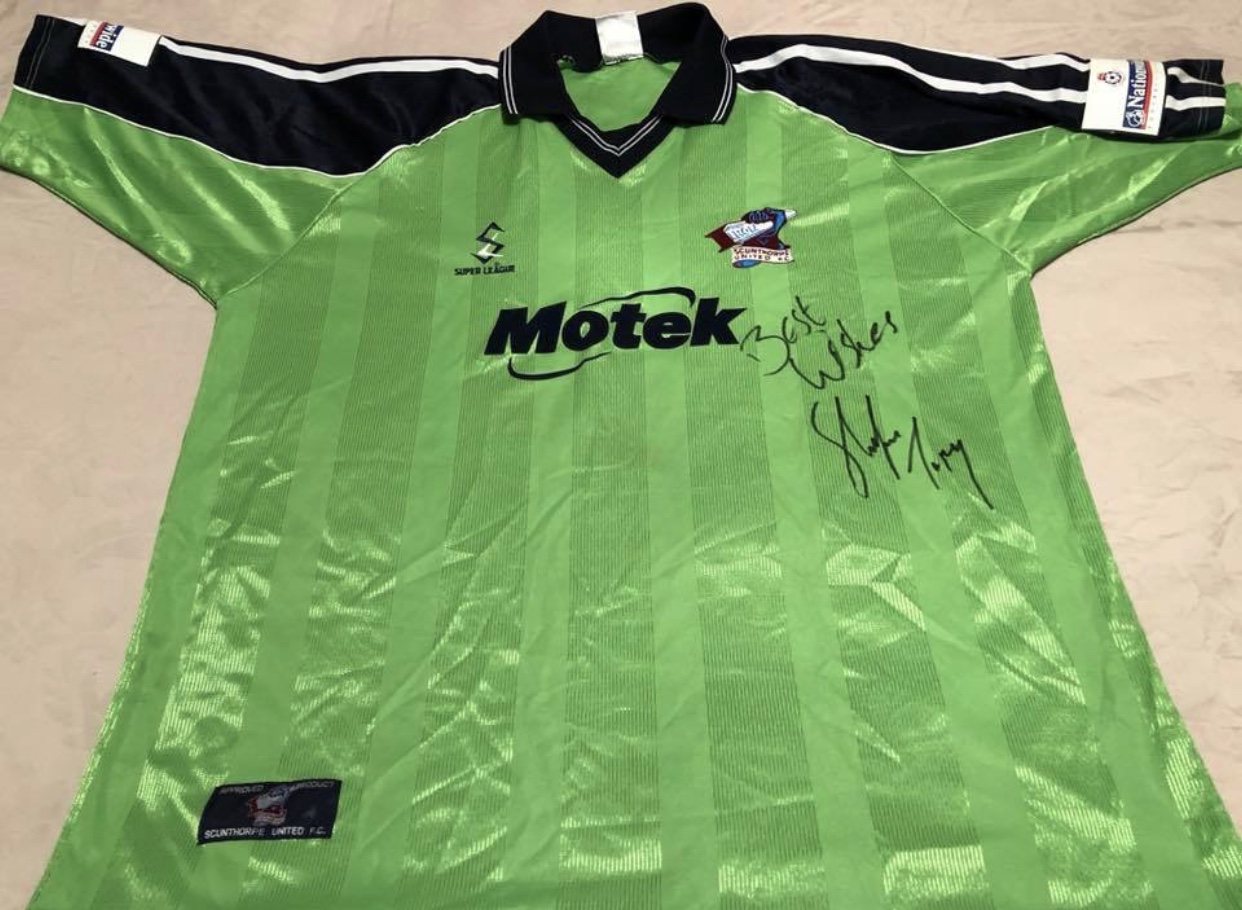 Maillot De Foot Vintage Scunthorpe United 2000/01 Super League Taille L - Extérieur Green