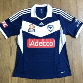 Melbourne Victory Home football shirt 2013 - 2014 sponsored by Adecco