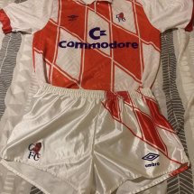 Chelsea Away football shirt 1990 - 1992 sponsored by Commodore