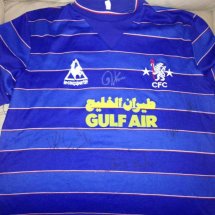 Chelsea Home football shirt 1983 - 1984 sponsored by Gulf Air