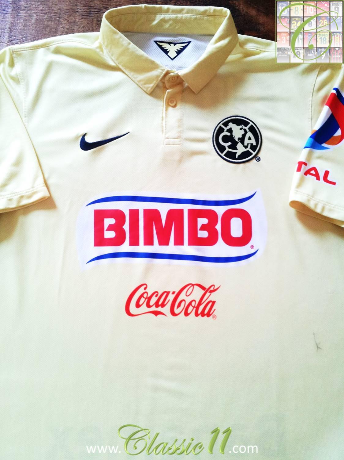 implicar confiar suspender Club America Home Camiseta de Fútbol 2014 - 2015. Sponsored by Bimbo