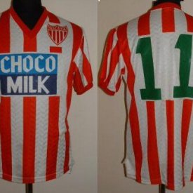 Necaxa Home football shirt 1988 - 1989 sponsored by Choco Milk