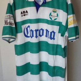 Santos Laguna Home football shirt 1995 - 1996 sponsored by Corona