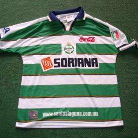Santos Laguna Home football shirt 2001 sponsored by Soriana