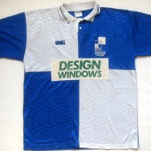 Bristol Rovers Home football shirt 1991 - 1992 sponsored by Design Windows