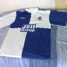 Bristol Rovers Home football shirt 1997 - 1998 sponsored by The Jelf Group