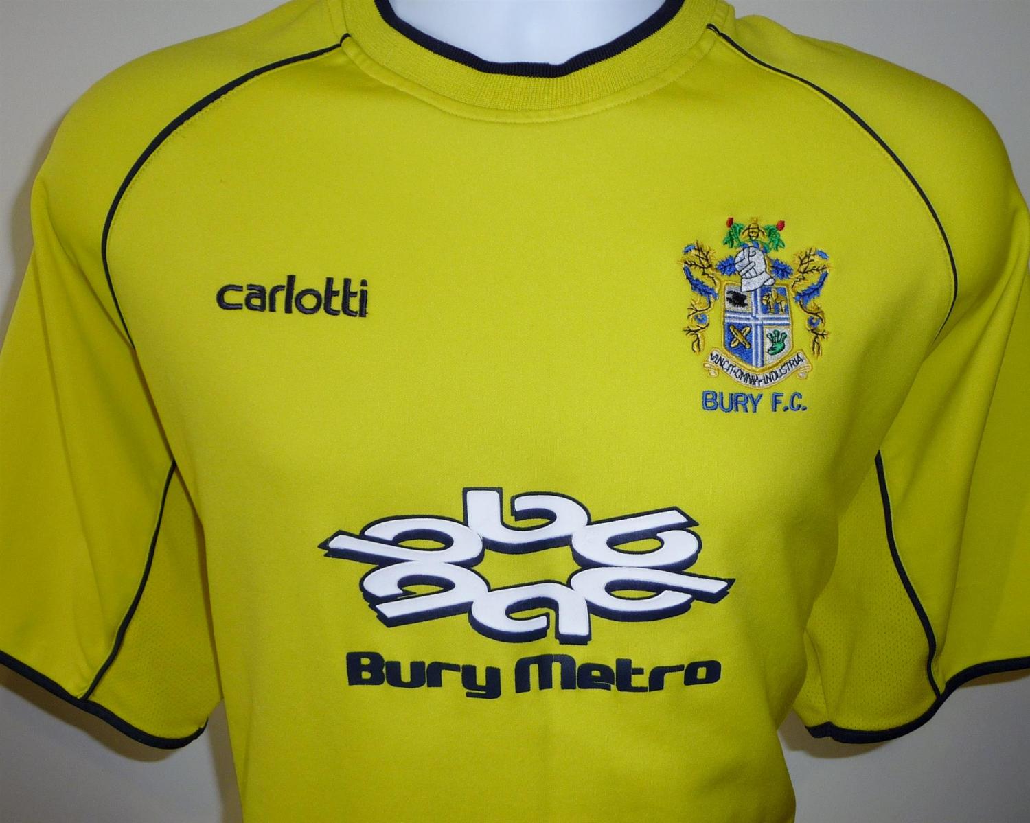 Bury Away football shirt 2004 2006. Sponsored by Bury Metro