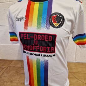 Llanfairfechan Town FC Special football shirt 2024 sponsored by Football v Homophobia