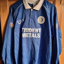 Chester FC Home football shirt 1991 - 1992 sponsored by Trident Metals