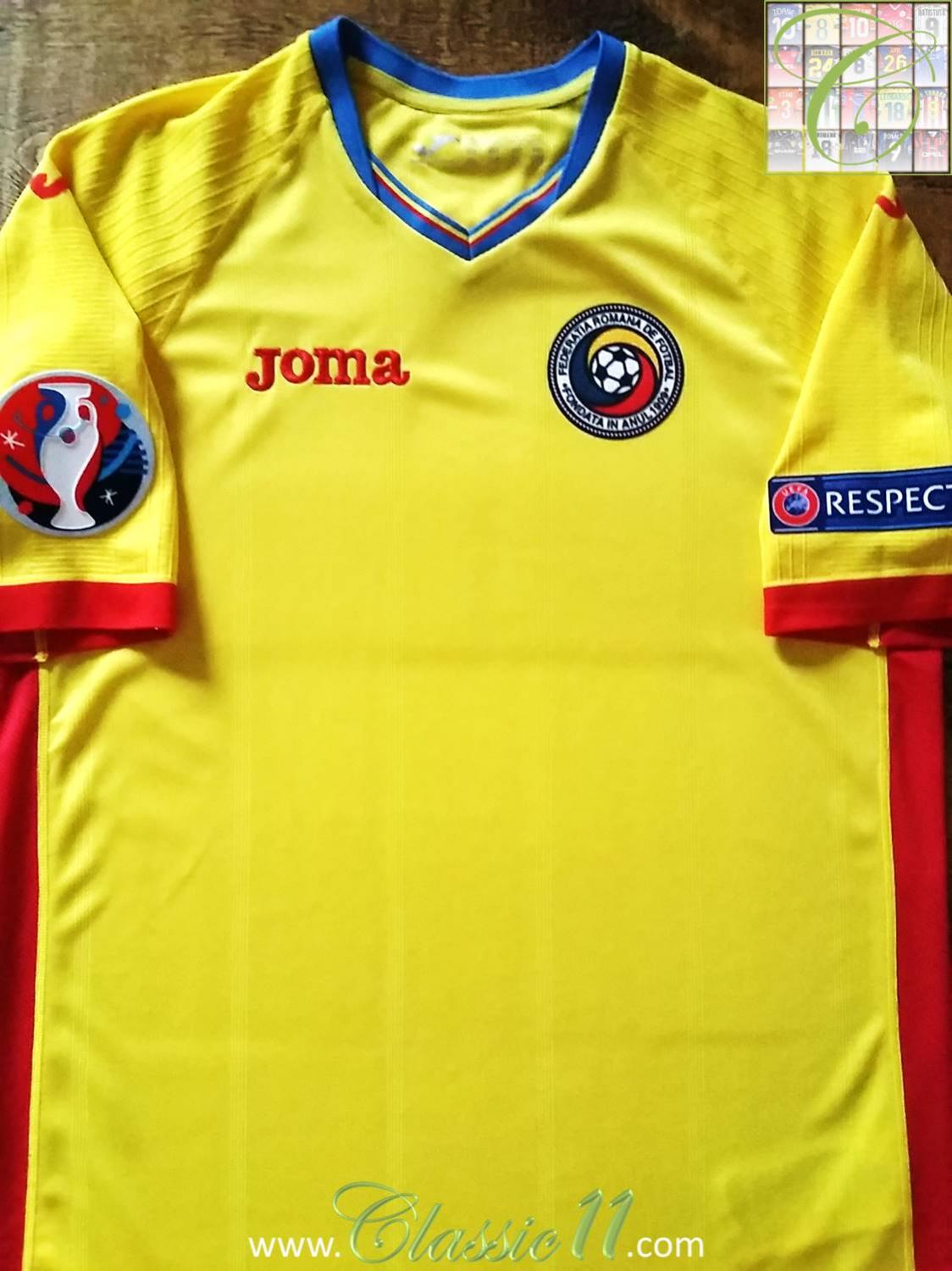 Kids Joma 2016-2017 Romania Home Football Soccer T-Shirt 