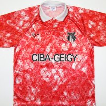 Grimsby Town Home football shirt 1992 - 1993 sponsored by Ciba-Geigy
