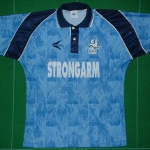 Hartlepool United Home football shirt 1993 - 1995 sponsored by Strongarm