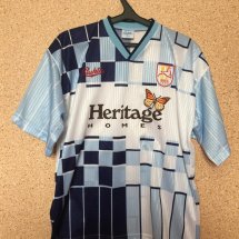Hartlepool United Home football shirt 1991 - 1992 sponsored by Heritage