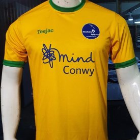 Mochdre Sports FC Away football shirt 2022 - 2023 sponsored by Mind