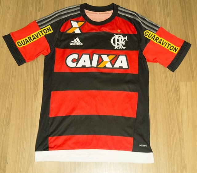Flamengo Home football shirt 2015 - 2016. Sponsored by Caixa