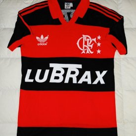 Flamengo Home football shirt 1987 - 1990 sponsored by Lubrax