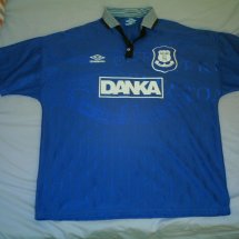 Everton Home football shirt 1995 - 1997 sponsored by Danka