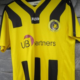 Yellow Boys Weiler-La-Tour Home football shirt (unknown year) sponsored by UB Partners