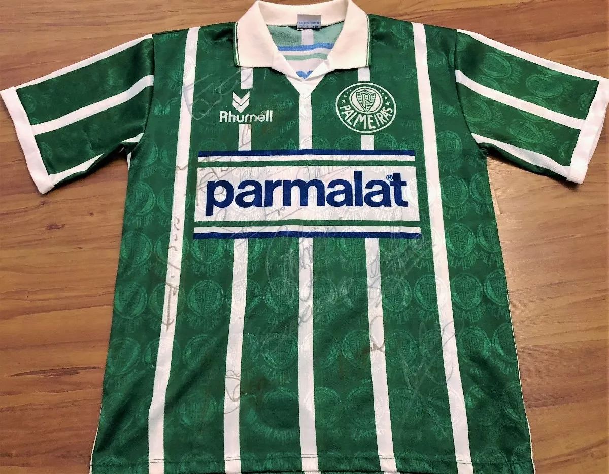 Palmeiras Home camisa de futebol 1993 - 1994. Sponsored by Parmalat