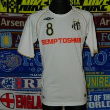 Santos Home football shirt 2007 sponsored by Toshiba