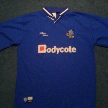 Macclesfield FC Home football shirt 1999 - 2000 sponsored by Bodycote
