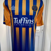 Shrewsbury Town Home baju bolasepak 2020 - 2021 sponsored by Tuffins Supermarkets
