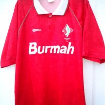 Swindon Town Home football shirt 1992 - 1993 sponsored by Burmah