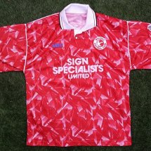 Walsall Home voetbalshirt  1992 - 1993 sponsored by Sign Specialists