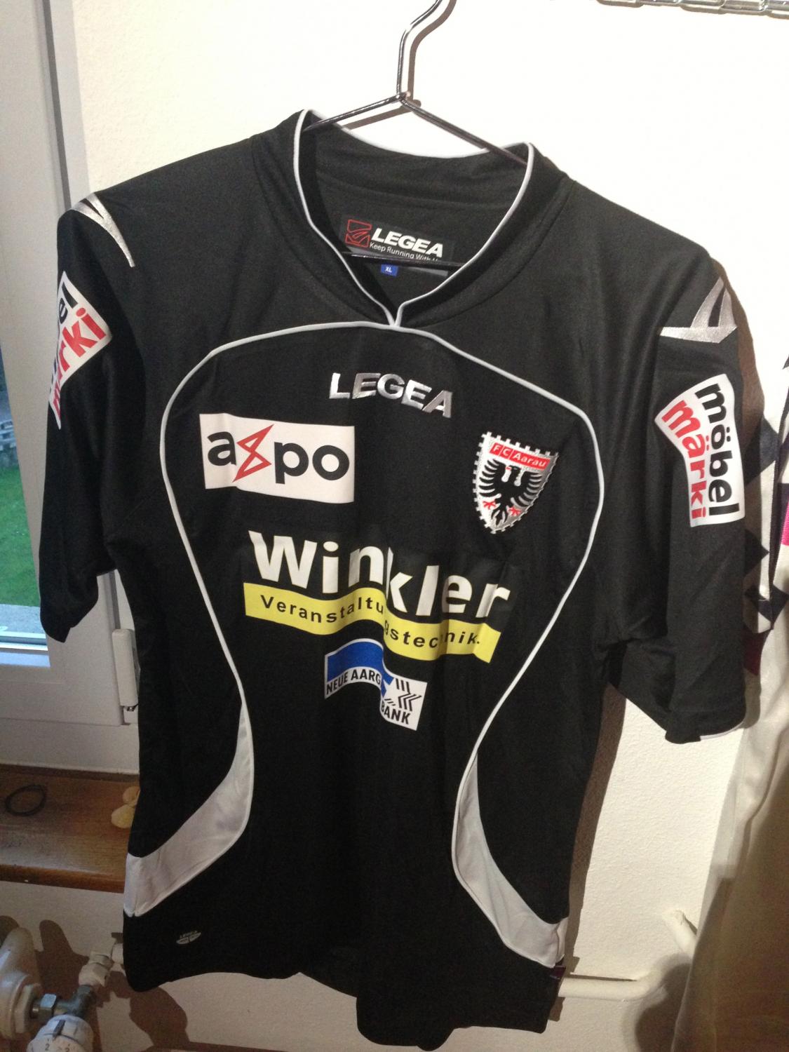 Maillot Football Aarau 2009-2010 Domicile - Diadora - Taille S - Noir/Blanc