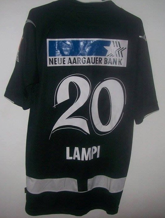 Aarau Visitante Camiseta de Fútbol 2009 - 2010. Sponsored by Winkler