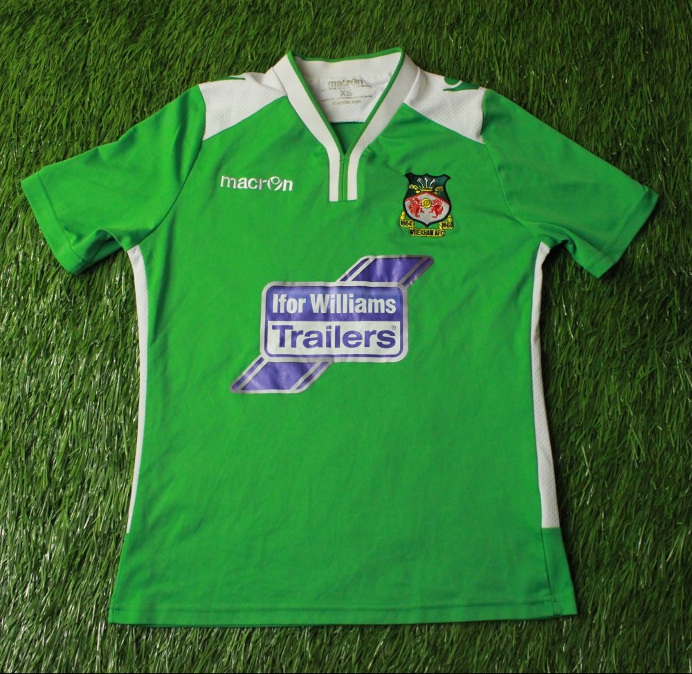 Maillot Extérieur Wrexham 2016/17 Macron Vert Enfant 4XS (PTP 13) - Rare
