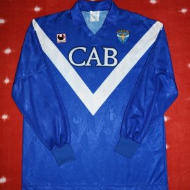 Brescia Home φανέλα ποδόσφαιρου 1992 - 1994 sponsored by Credito Agrario Bresciano