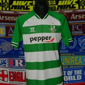 Shamrock Rovers Home football shirt 2015 - 2016 sponsored by Pepper