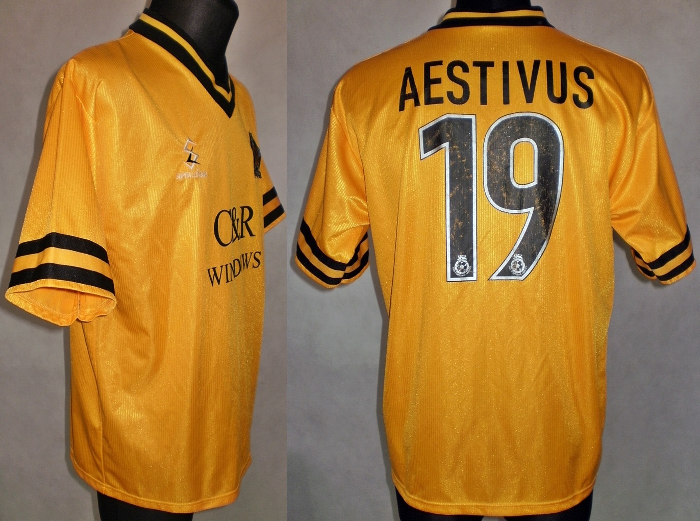 Cambridge United Home football shirt 1999 - 2001. Sponsored by C&R Windows