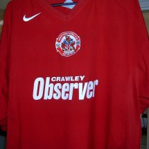 Crawley Town Home football shirt 2005 - 2006 sponsored by Crawley Observer